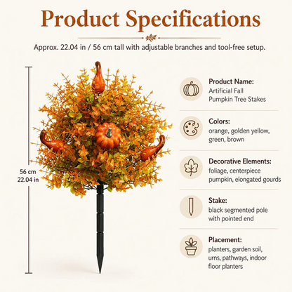 🔥Limited Time Offer – Artificial Fall Pumpkin Tree Stakes🍂