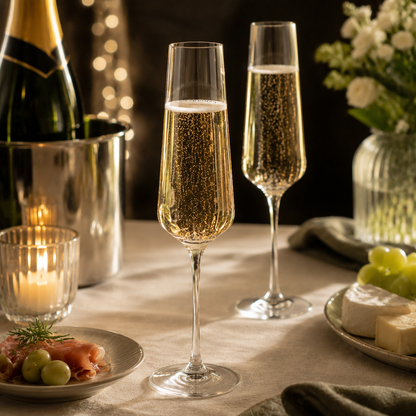 French-Style Elegant Crystal Champagne Flute