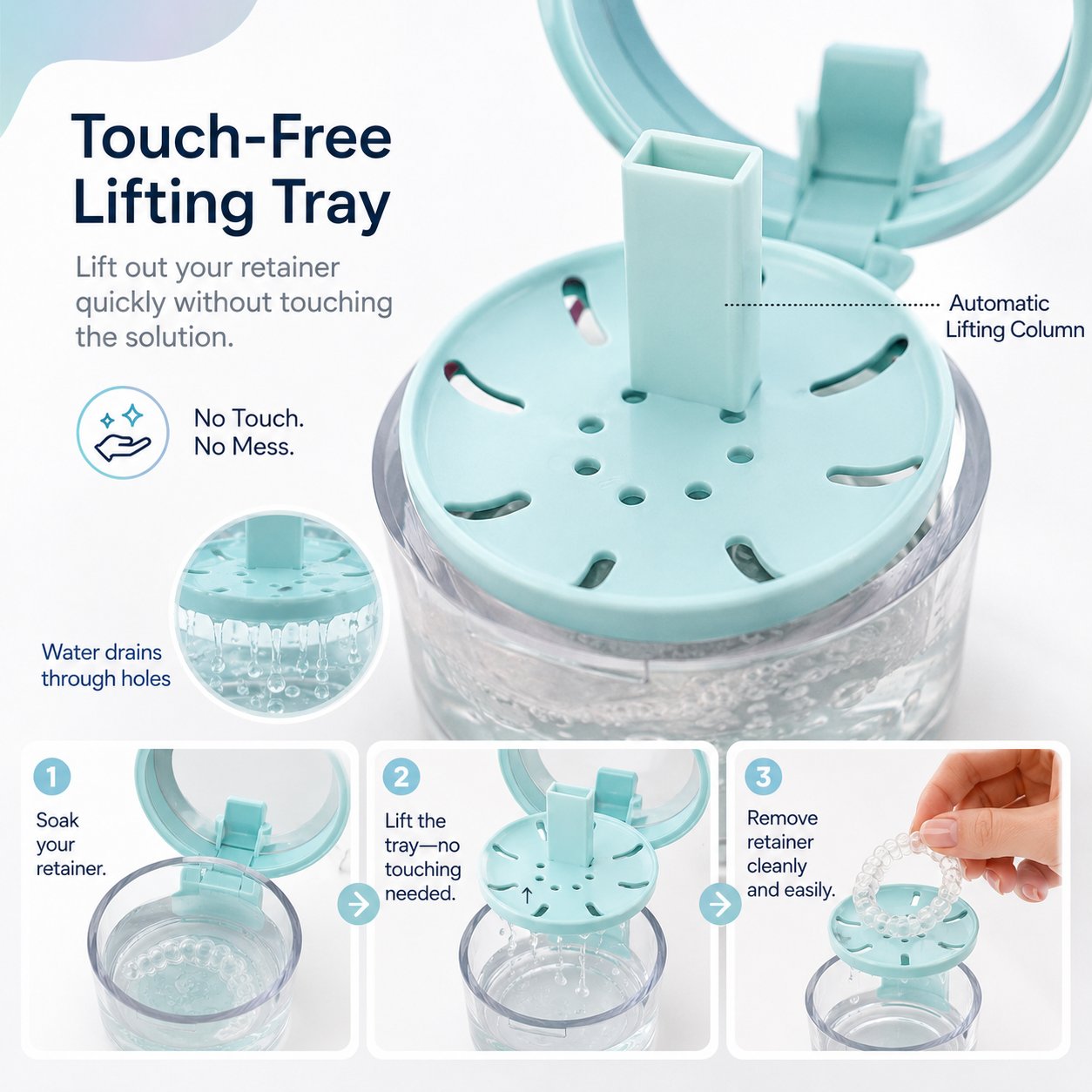 🏆100K+ SOLD! 💧Portable Retainer and Denture Cleaning Case with Magnetic Lifting Tray