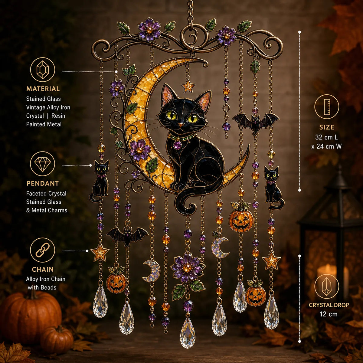 🔥Last Day 50% OFF - Halloween Suncatcher Wind Chime