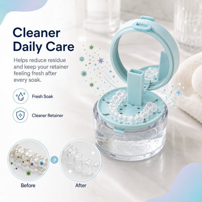 🏆100K+ SOLD! 💧Portable Retainer and Denture Cleaning Case with Magnetic Lifting Tray