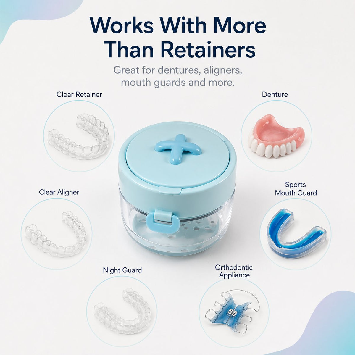 🏆100K+ SOLD! 💧Portable Retainer and Denture Cleaning Case with Magnetic Lifting Tray